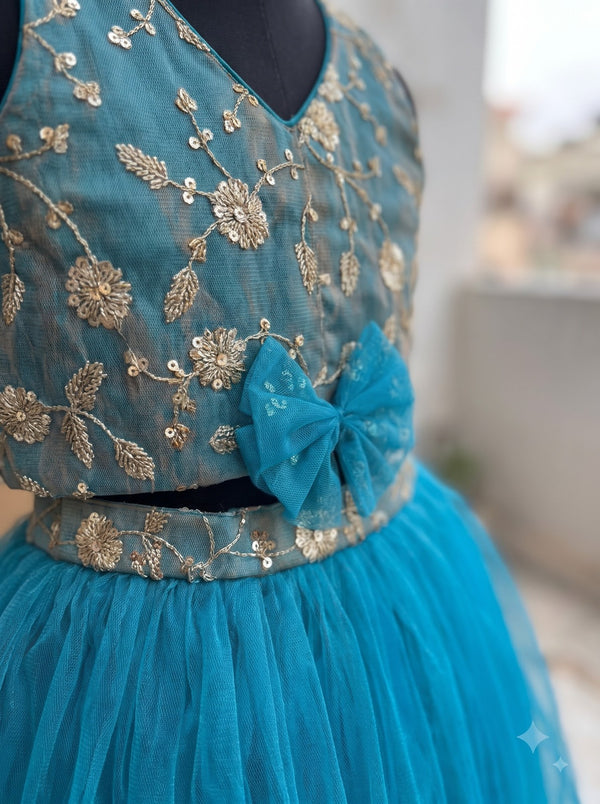 Teal Bloom Lehenga