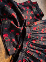 Midnight Blossom Halter Lehenga - Fabric Detail
