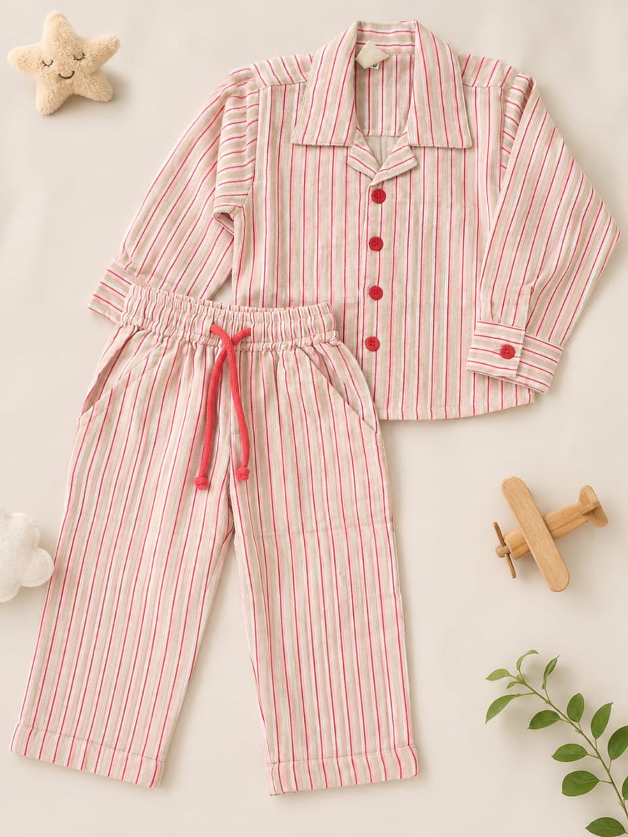Rustic Red Pinstripe Co-ord Set