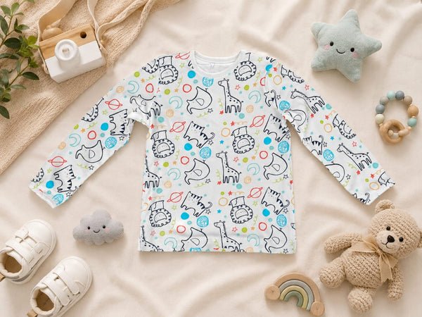 Cosmic Safari Doodle Cotton Tee