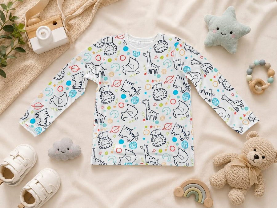 Cosmic Safari Doodle Cotton Tee