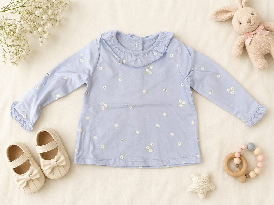 Periwinkle Daisy Frill Cotton Tee
