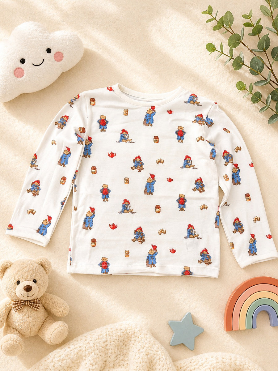 Dapper Bear Long Sleeve Cotton Tee