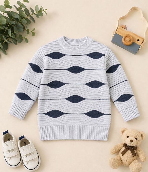 Heather Wave Ribbed Knitted Sweater