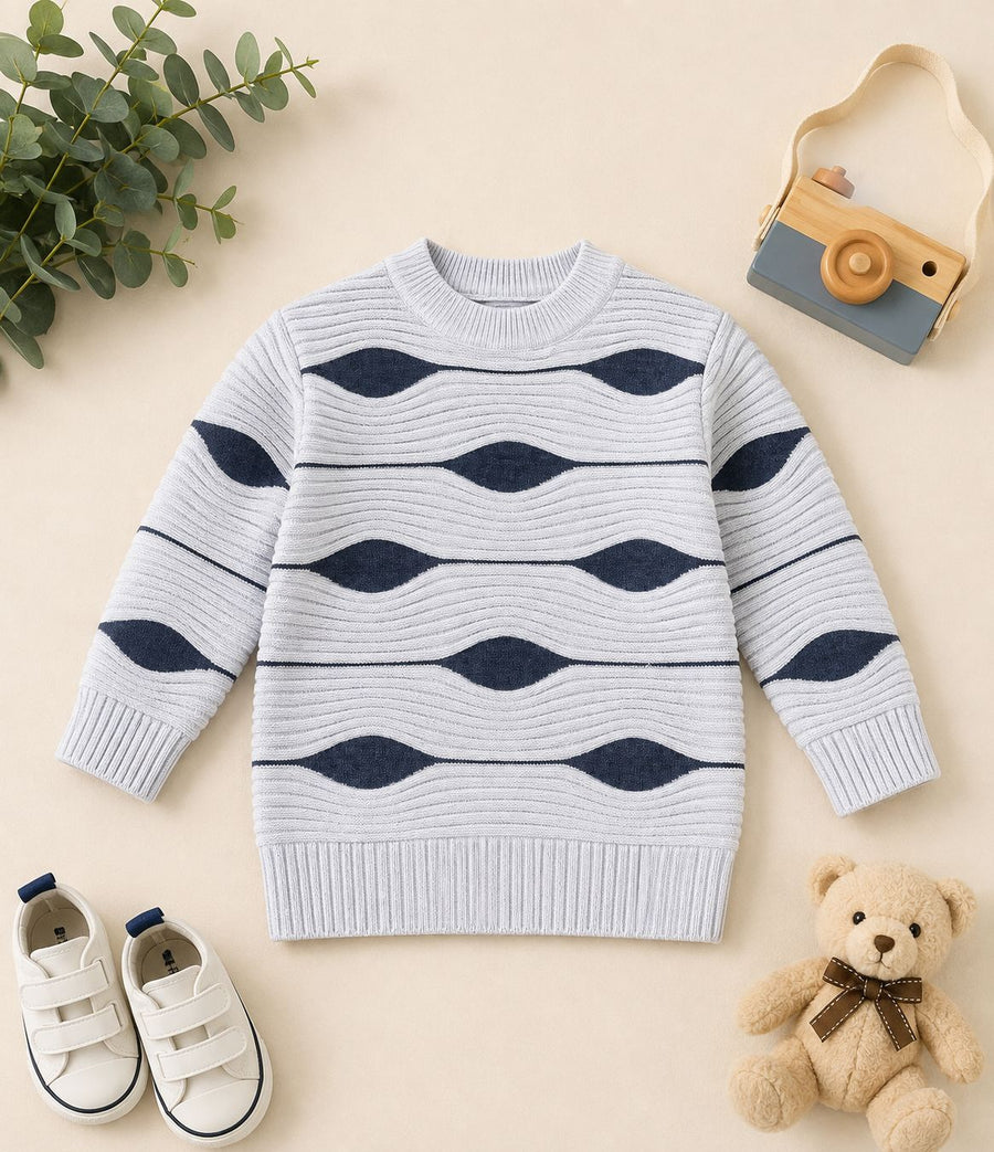 Heather Wave Ribbed Knitted Sweater