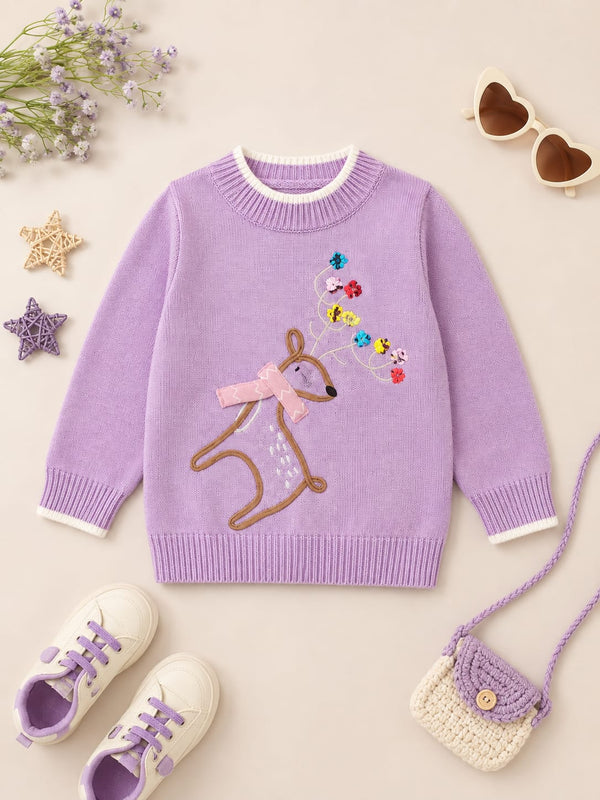 Lavender Fawn Embroidered Sweater