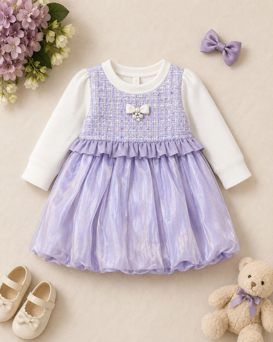 Lilac Tweed Shimmer Bubble Frock