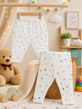 Tiny Kitty & Confetti Dots 2-Pack Pajamas - Flatlay
