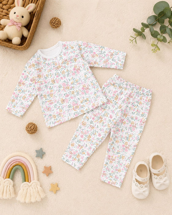 Pastel Meadow Flora Cotton Nightsuit