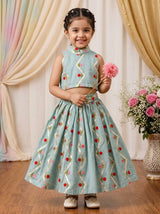 Sage Mint Gota Lehenga - Model View