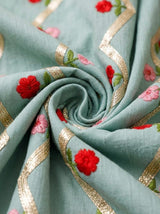 Sage Mint Gota Lehenga - Fabric Detail