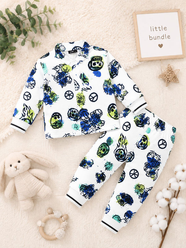 Street Doodle Peace Cotton Nightsuit