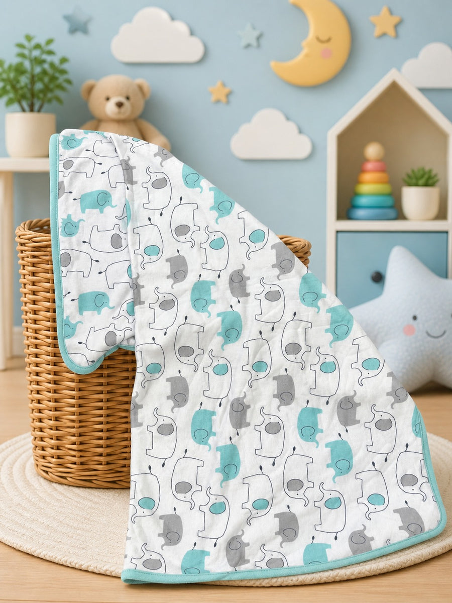 Little Elephants Muslin Bath Towel